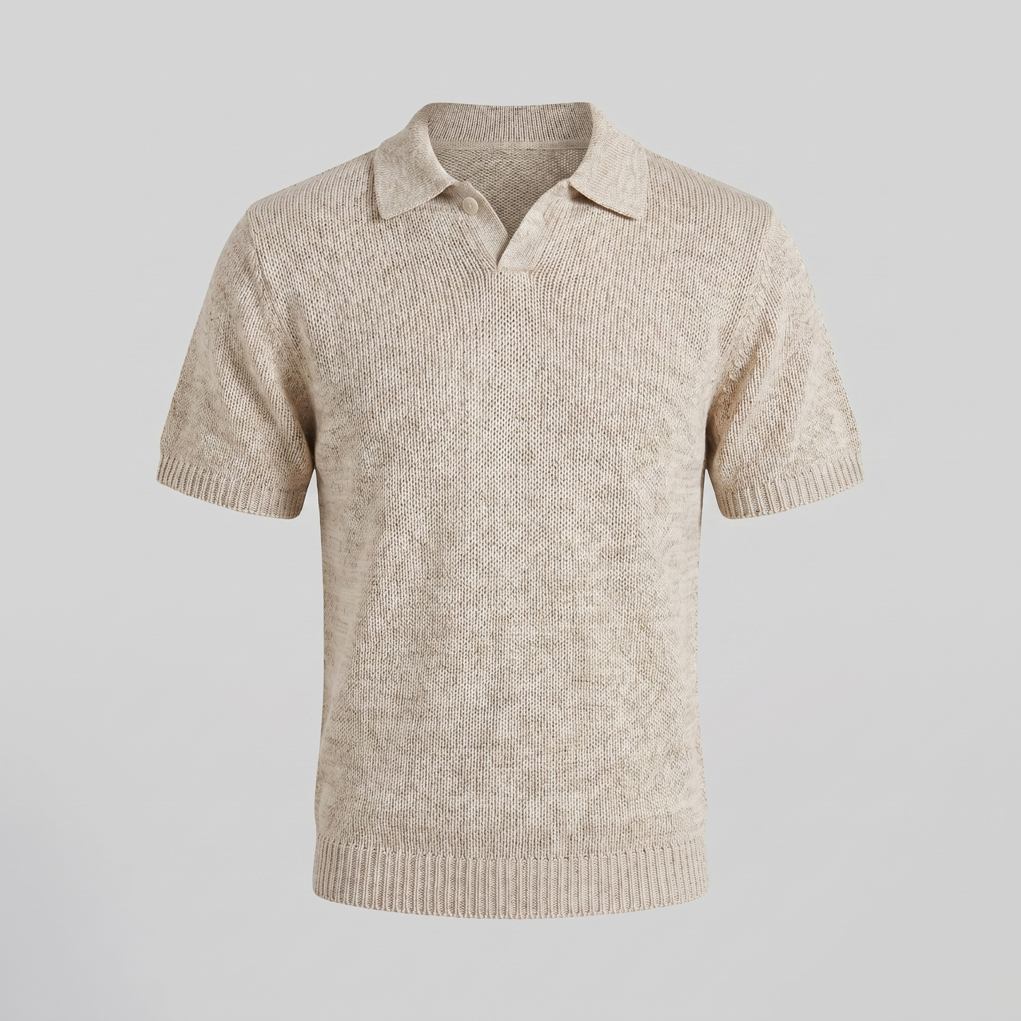 Polo de punto para hombre con efecto jaspeado — estilo casual de verano
