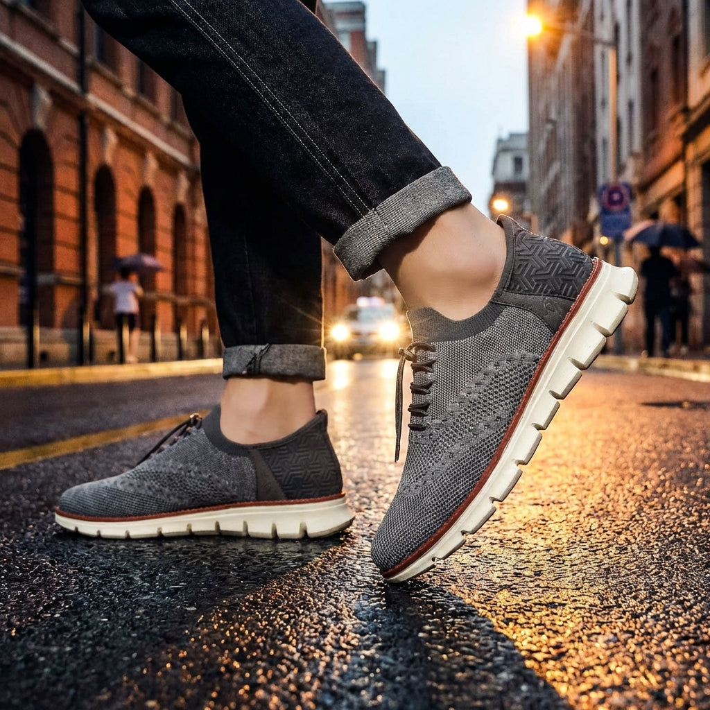 Zapatos Brogue de Malla para Hombre con Suela de Goma Flexible y Cierre de Cordones