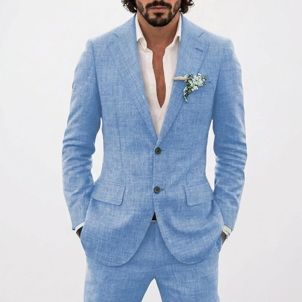 Traje de lino para hombre — Corte entallado slim fit para bodas
