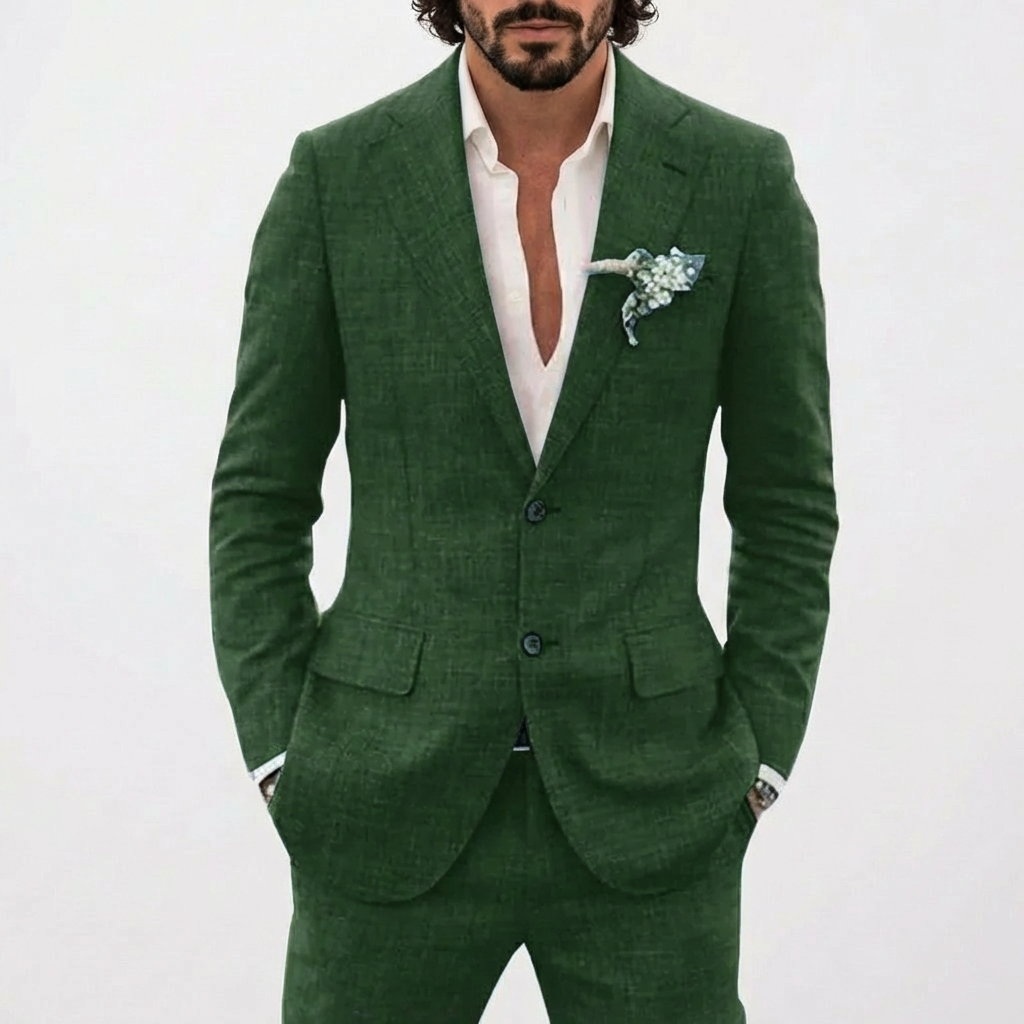 Traje de lino para hombre — Corte entallado slim fit para bodas