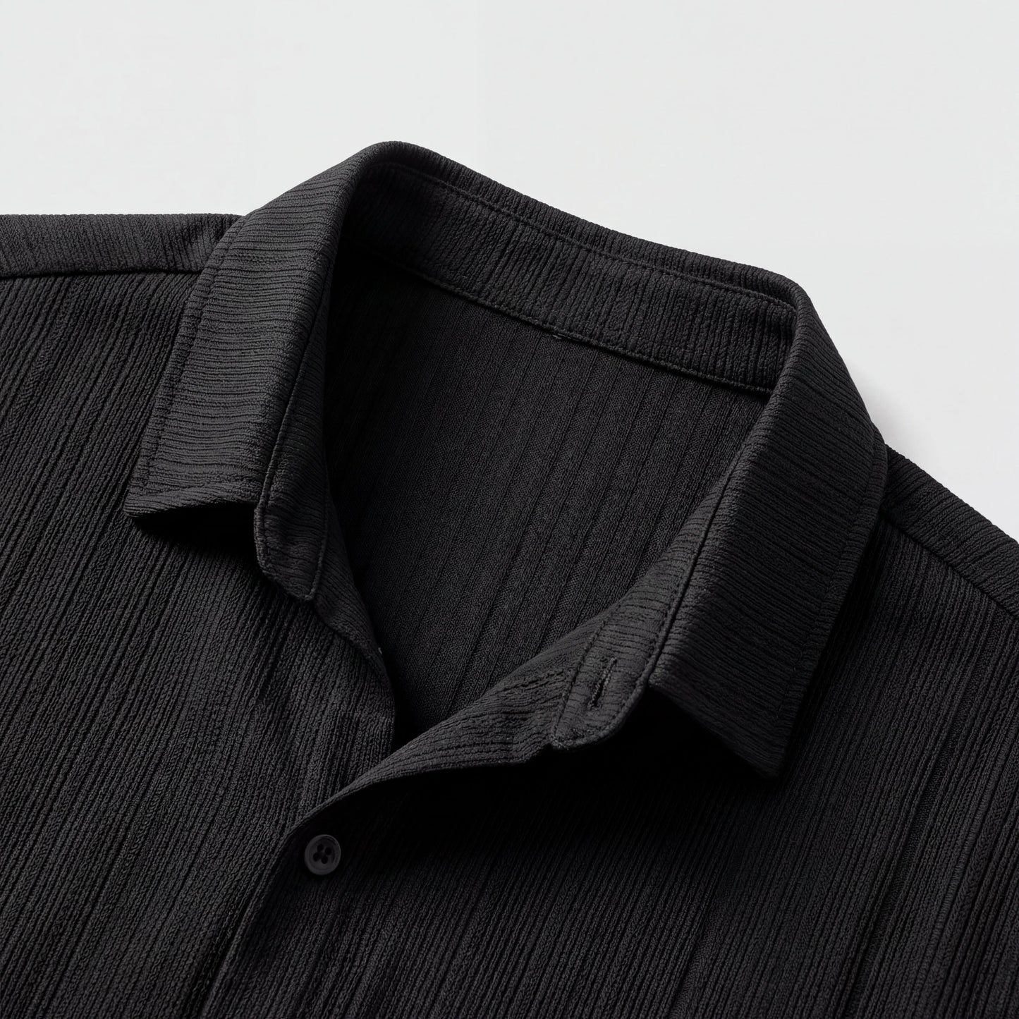 Camisa de Manga Corta para Hombre a Rayas Verticales con Cuello Clásico y Botones